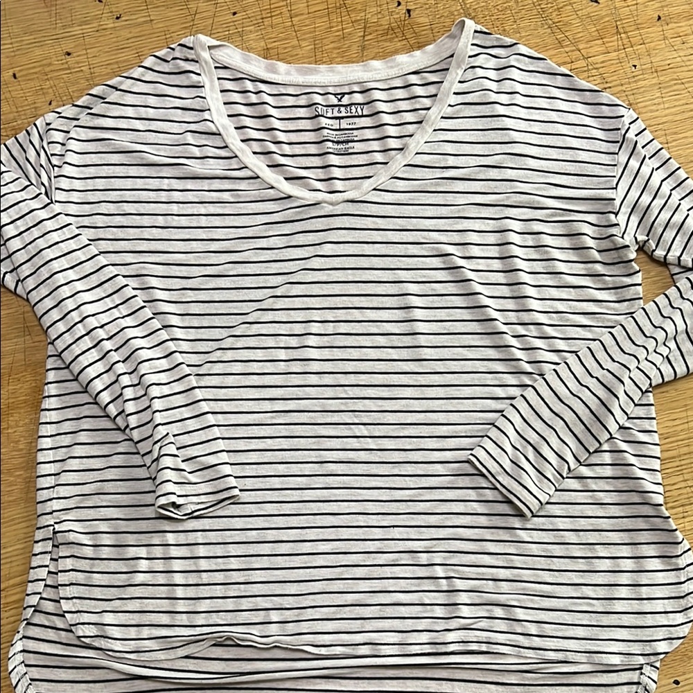 Women's Striped Gray Top